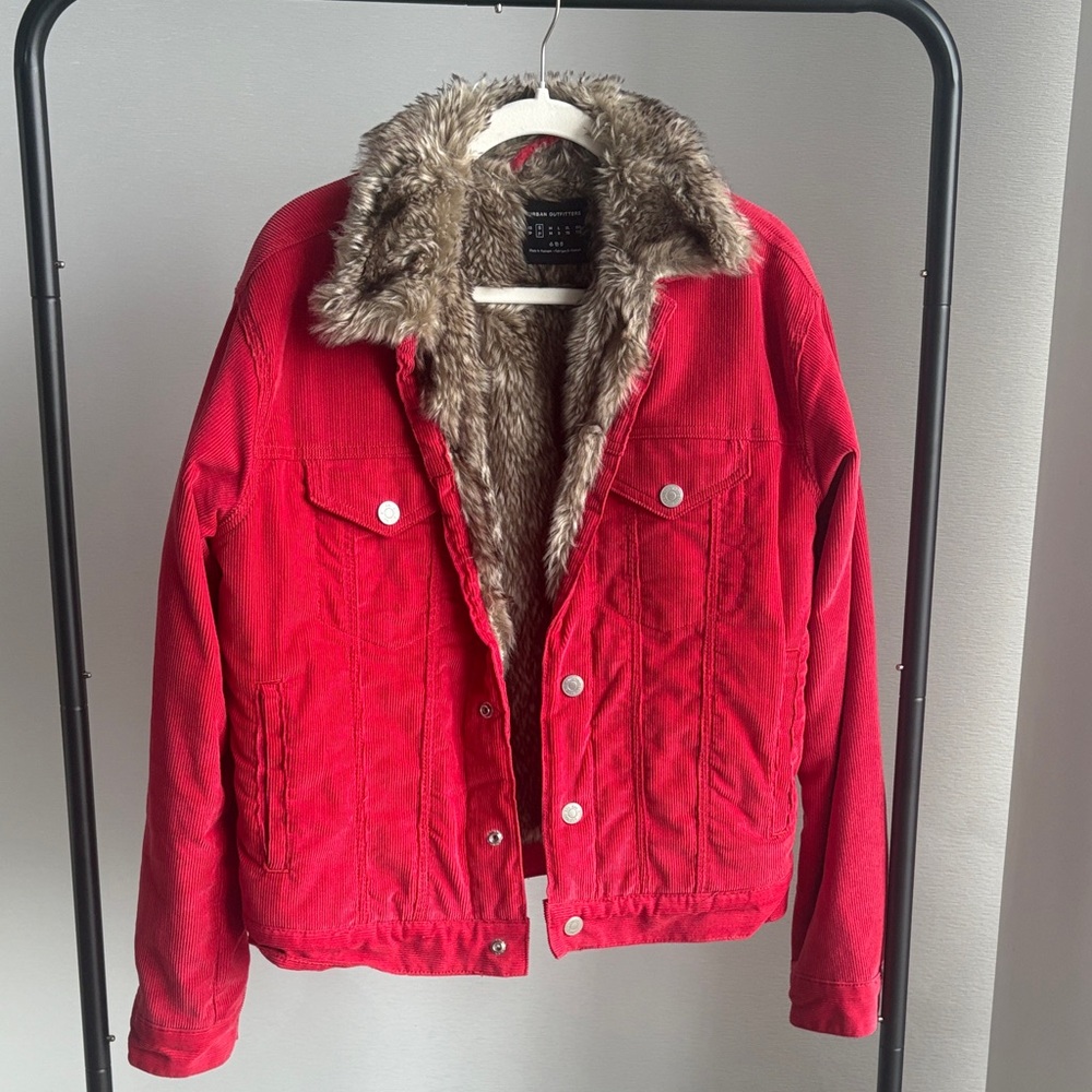Urban Outfitters Vibrant Red Teddy Jacket